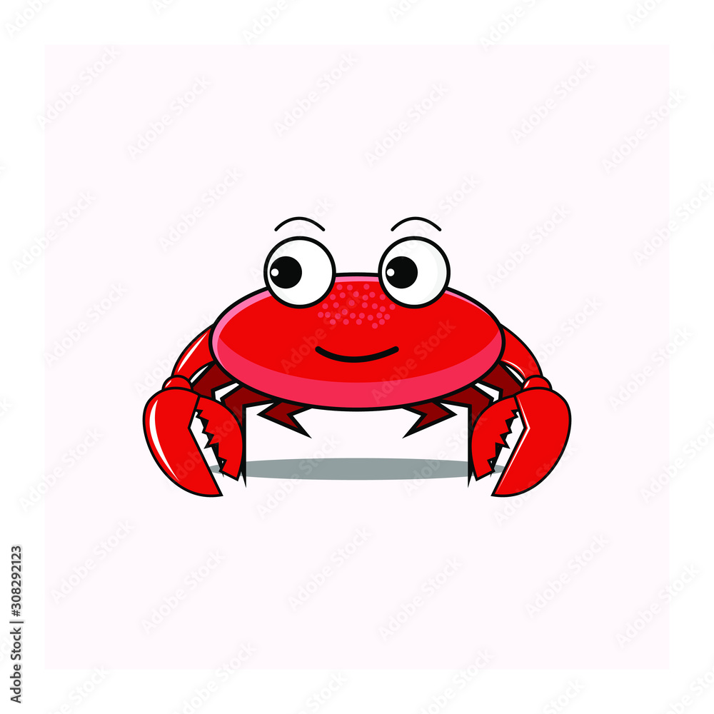 Vector illustration of an emoticon with crab characters can also be