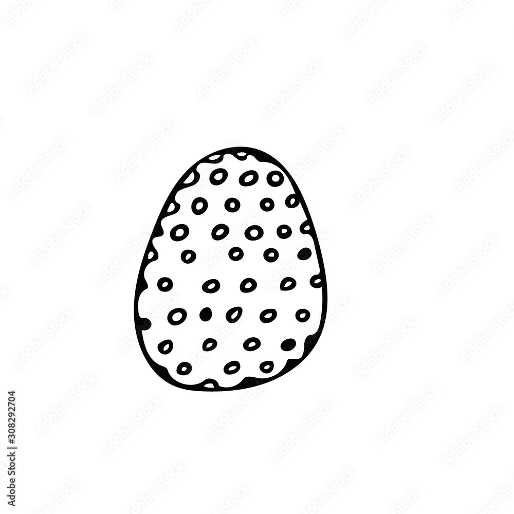 decorated egg with dots and circles in hand drawn style. Easter holiday decor. decorated egg with dots and circles in hand drawn style. Easter holiday decor.