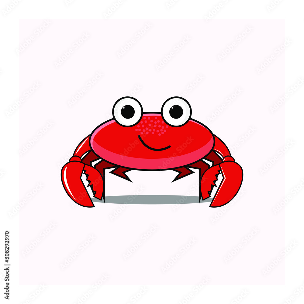 Vector illustration of an emoticon with crab characters can also be