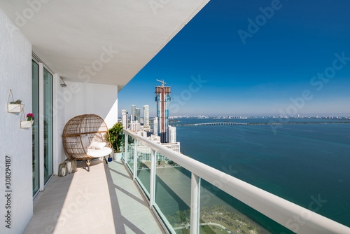 Penthouse balcony with amazing aerial view of Bay photo