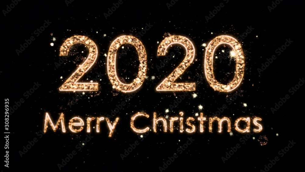 4k Christmas composition with congratulations to 2020 and Merry Christmas. The numbers come from the magic sparks of the fireworks. Composition on a black background with alpha channel 4k Christmas composition with congratulations to 2020 and Merry Christmas. The numbers come from the magic sparks of the fireworks. Composition on a black background with alpha channel