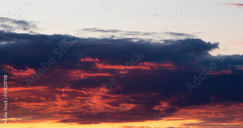 Clouds on sunset, amazing sky, nature background