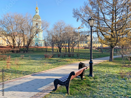 Moscow, Yauzskie Gate square, Ustinsky park in late autumn photo