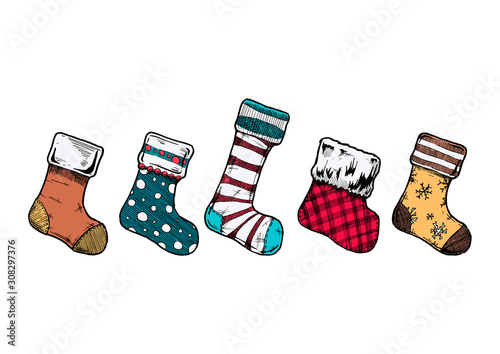 Illustration of christmas stockings