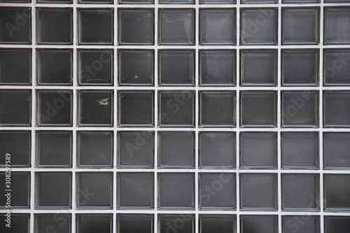 wall with transparent glass squares