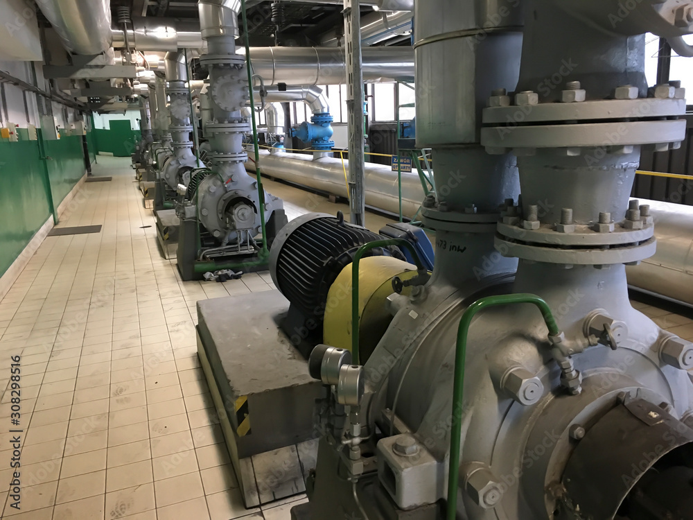 several pumps with engines in the water system several pumps with engines in the water system