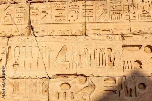 Wall with egyptian hyerogliphs