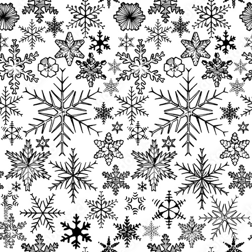Pattern with snowflakes.