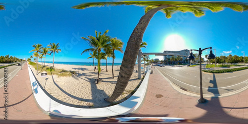 360 equirectangular spherical photo Fort Lauderdale Beach FL photo