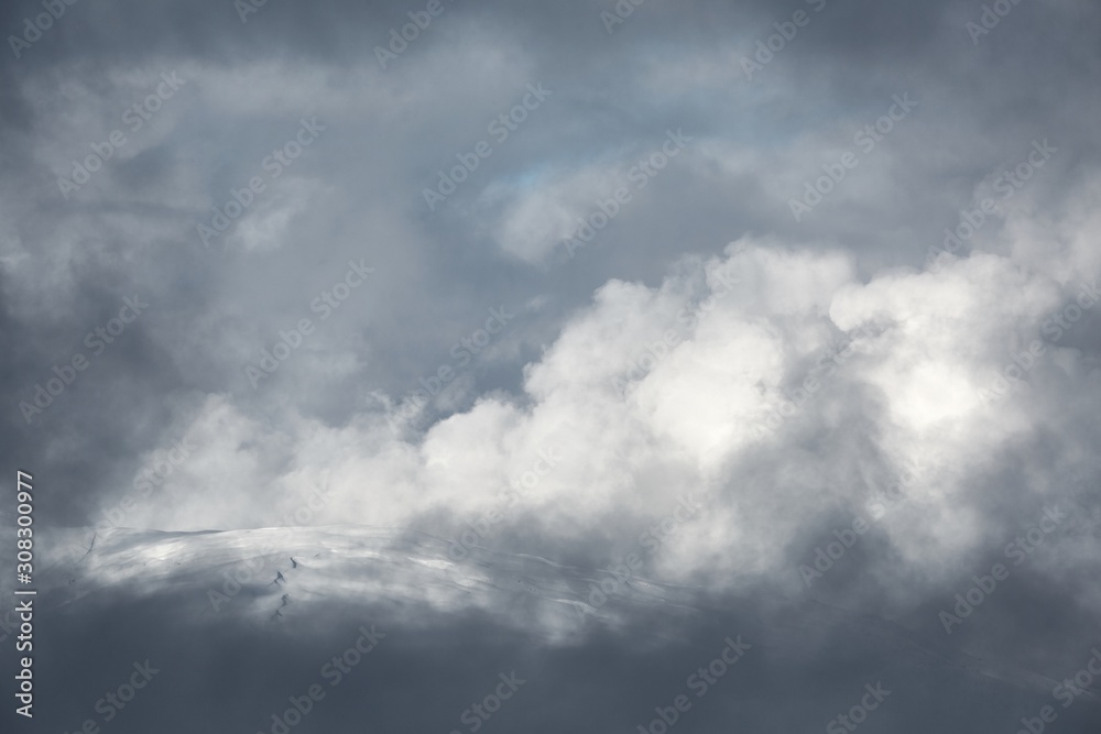 Stormy clouds in the blue sky