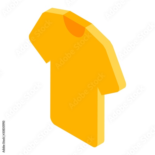 Yellow tshirt icon. Isometric of yellow tshirt vector icon for web design isolated on white background