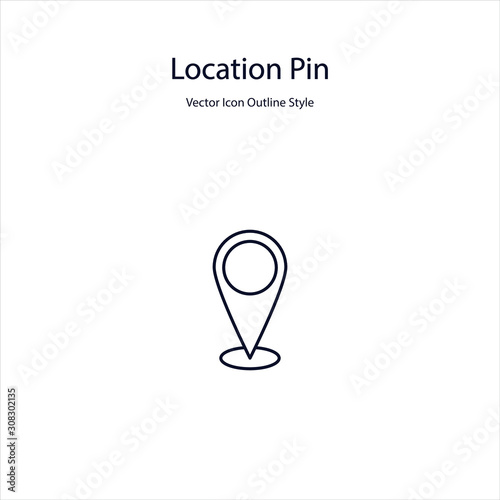 Free Download Location Pin Vector icon Outline Style - GFXLoad