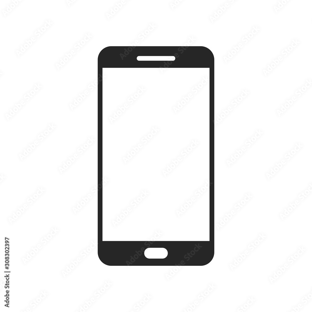 Vector Phone icon isolated. Black smartphone icon Vector Phone icon isolated. Black smartphone icon