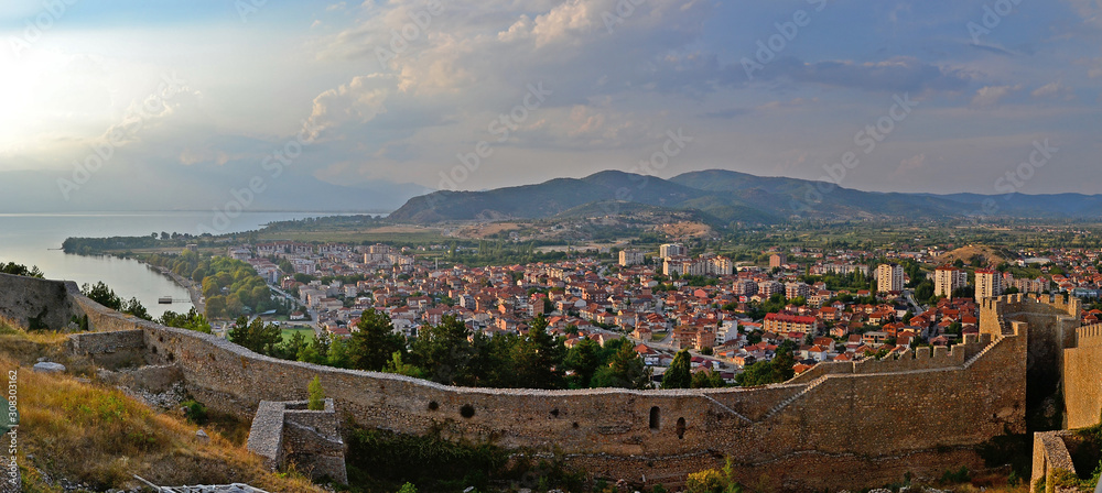 Panoramic view of Samuel's fortress in Ohrid, North Macedonia.