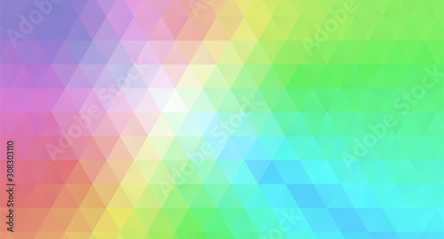 Abstract regular triangle polygons background multicolor. Geometric triangular backdrop. 70s funky and power hippy style. Psychedelic Polygonal triangular shapes with original colorful scheme