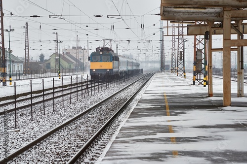 Old train at a station