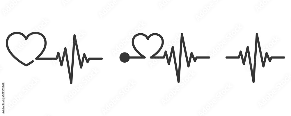 Obraz premium Heartbeat icon - vector.