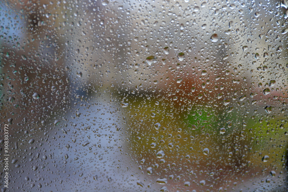 The city behind wet glass The city behind wet glass