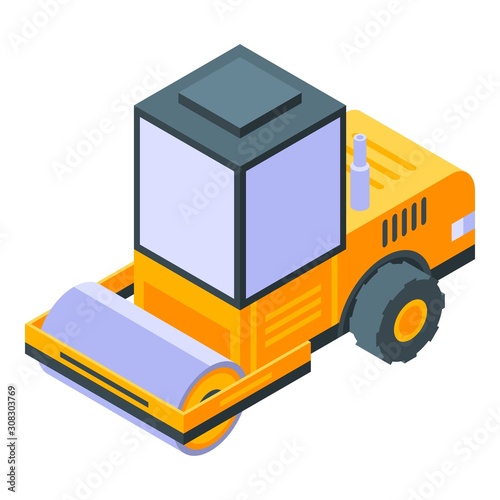 Roll truck icon. Isometric of roll truck vector icon for web design isolated on white background