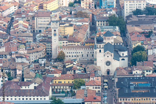 Top view on houses of Trento from the hill of Sardagna (Monte-Sardagna) photo