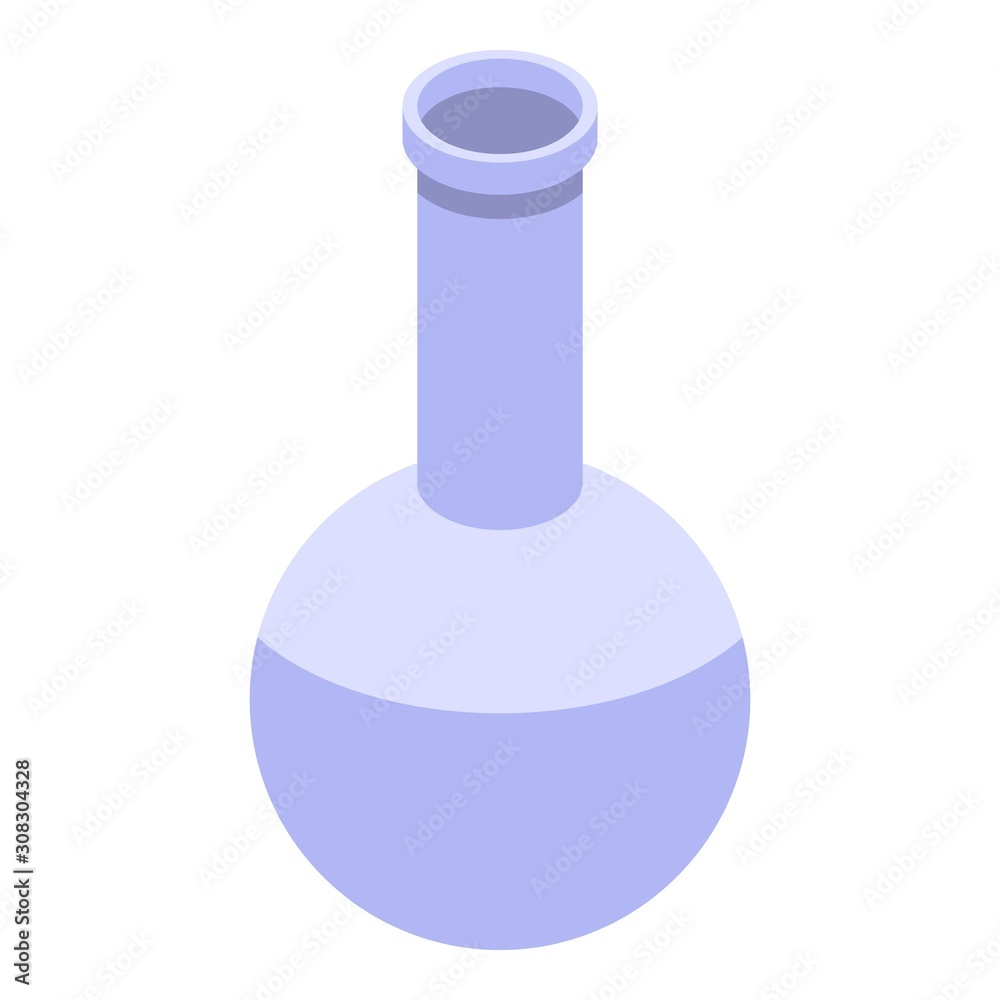 Flask icon. Isometric of flask vector icon for web design isolated on white background Flask icon. Isometric of flask vector icon for web design isolated on white background