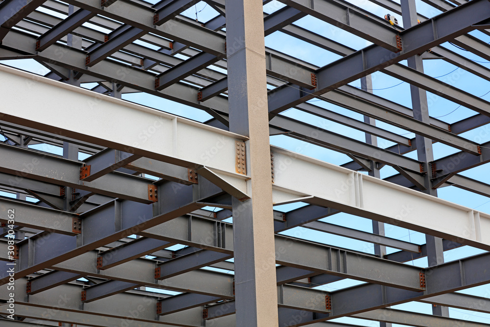 Fototapeta premium Steel structure of construction site
