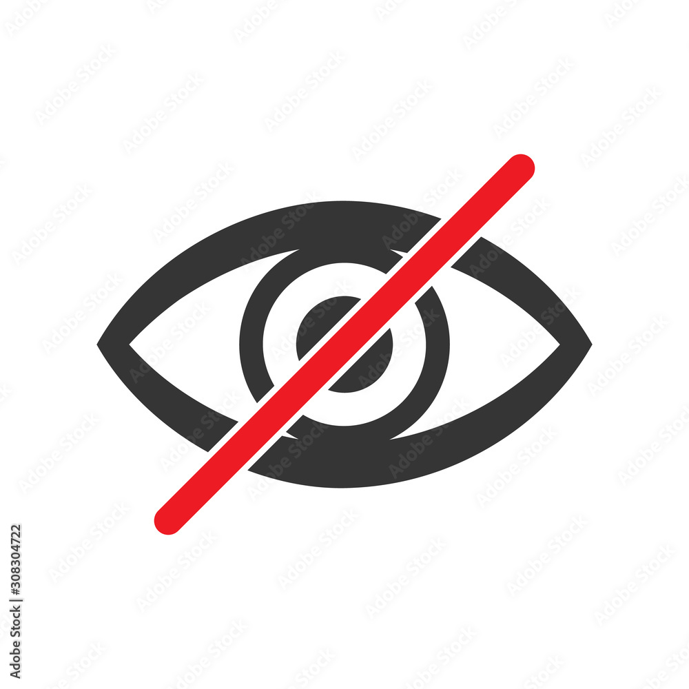 Forbidden look sign. Prohibited look icon - vector Forbidden look sign. Prohibited look icon - vector