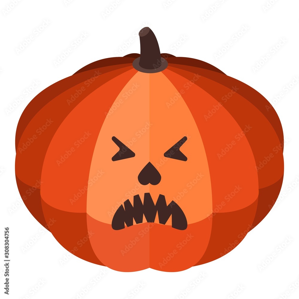 Pumpkin halloween icon. Isometric of pumpkin halloween vector icon for web design isolated on white background