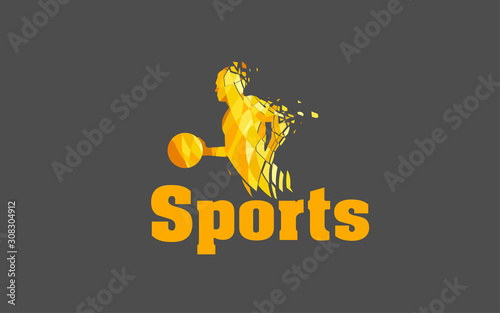 Silhouette of a man athlete superstar playing basketball good for posters, logo design or cover pages