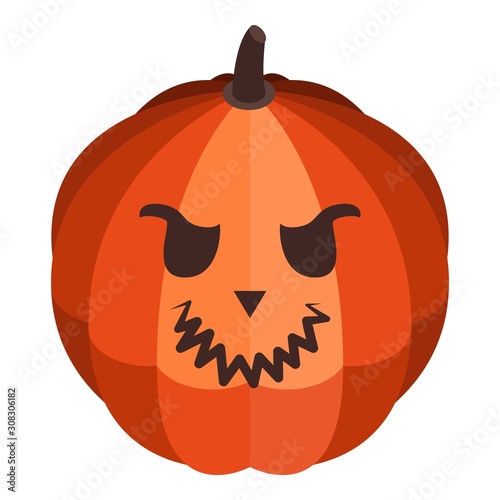 Cute eyes pumpkin icon. Isometric of cute eyes pumpkin vector icon for web design isolated on white background