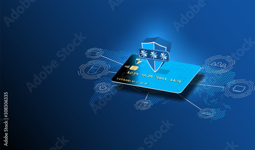 Plastic card payment or calculation as well as calculation on the Internet, double verification of card payment and payments on the Internet. Money cards security transfers and financial transactions.