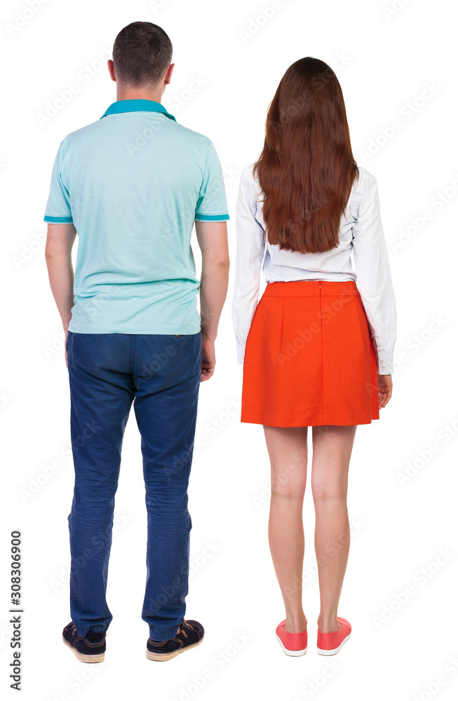 Back view of couple. Back view of couple.