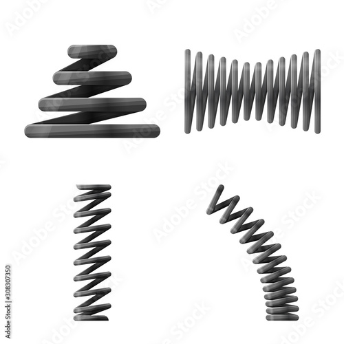 Vector illustration of pressure and spiral icon. Collection of pressure and compression stock vector illustration.