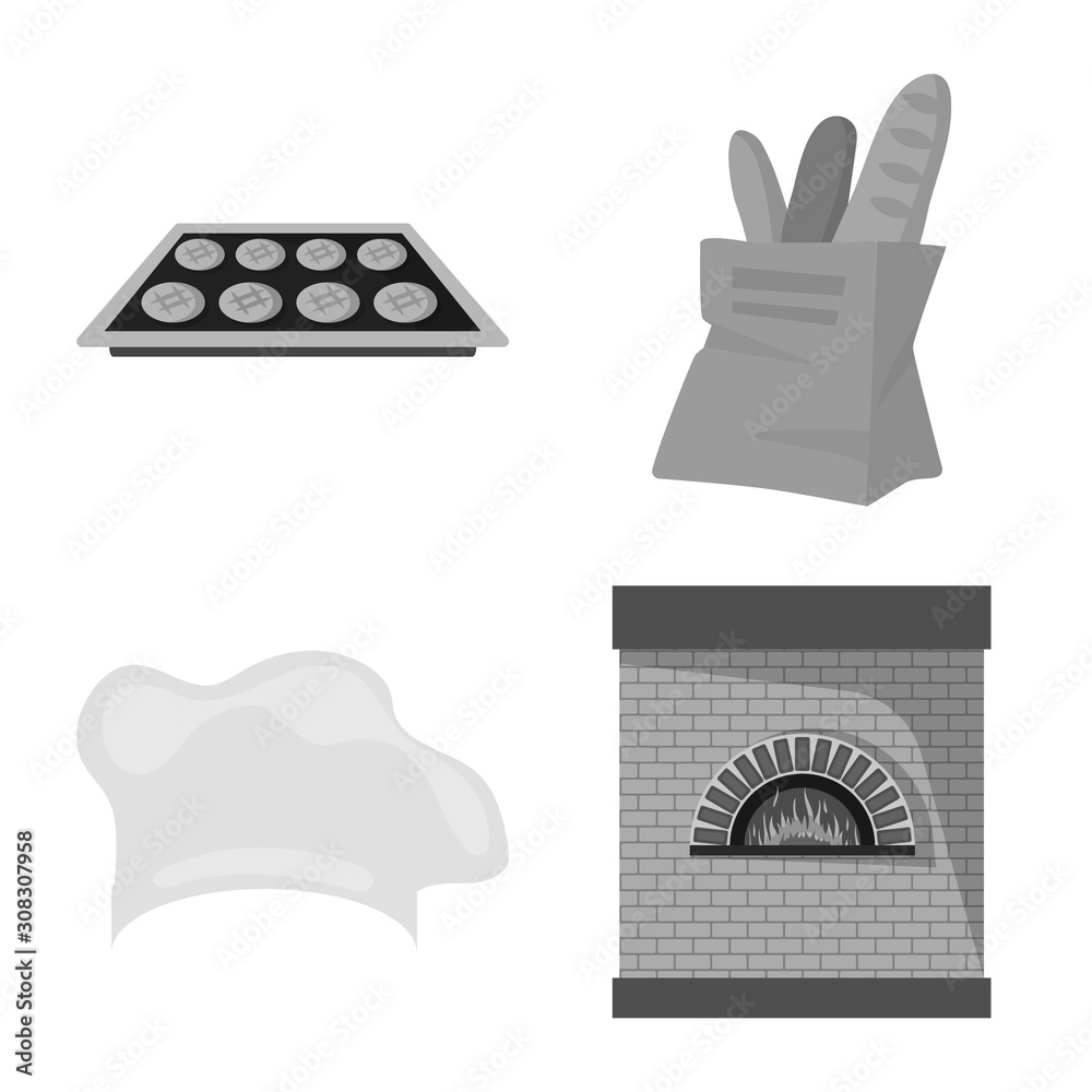 Vector illustration of bakery and natural sign. Set of bakery and business stock symbol for web. Vector illustration of bakery and natural sign. Set of bakery and business stock symbol for web.