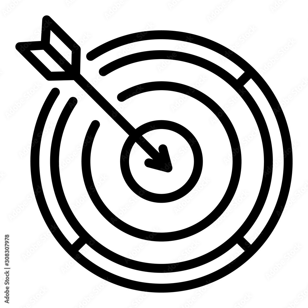 Archer target icon. Outline archer target vector icon for web design isolated on white background Archer target icon. Outline archer target vector icon for web design isolated on white background