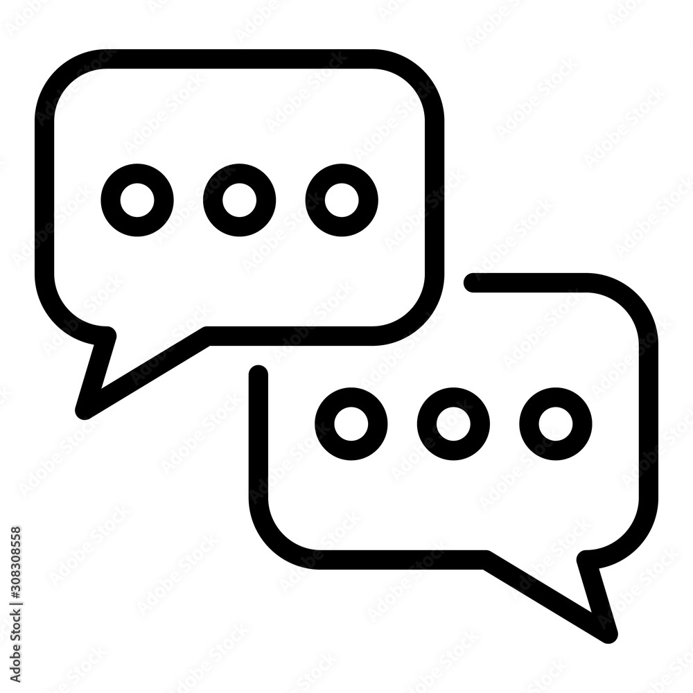 Talk chat icon. Outline talk chat vector icon for web design isolated on  white background Stock Vector | Adobe Stock