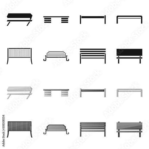 Isolated object of seat and architecture sign. Collection of seat and construction vector icon for stock.