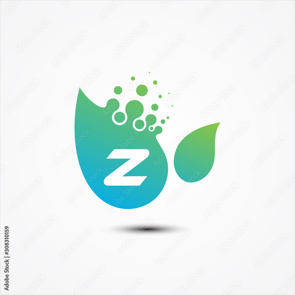 Leaf vector design with Z letter symbol design minimalist Leaf vector design with Z letter symbol design minimalist