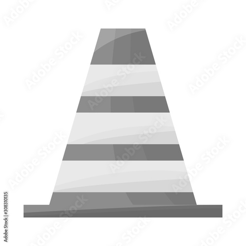 Isolated object of block and road sign. Graphic of block and cone stock vector illustration.
