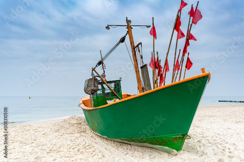 Fishing boat on the Baltic Sea coast