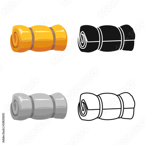 Vector illustration of mat and blanket icon. Web element of mat and sleeping stock symbol for web.