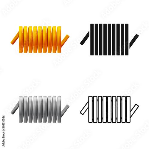 Isolated object of detail and coil icon. Web element of detail and energy stock vector illustration.