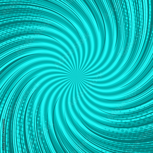 Abstract comic whirl turquoise background