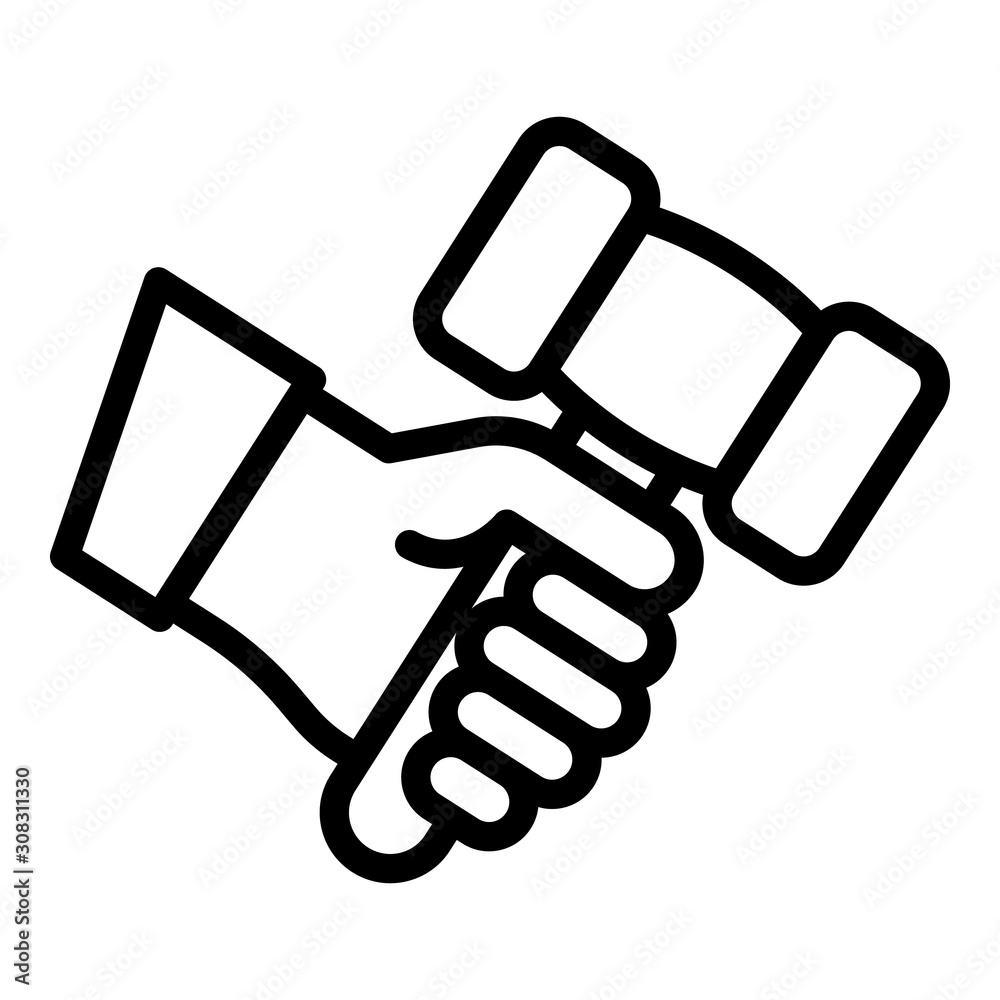 Judge hammer icon. Outline judge hammer vector icon for web design isolated on white background Judge hammer icon. Outline judge hammer vector icon for web design isolated on white background