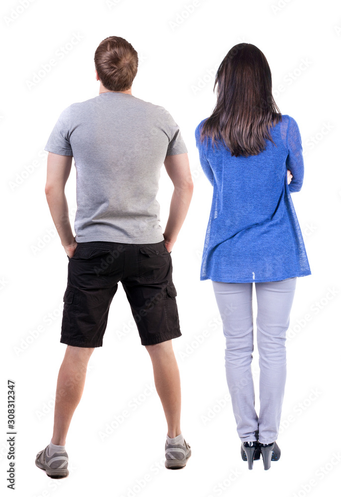 Back view of couple. Back view of couple.