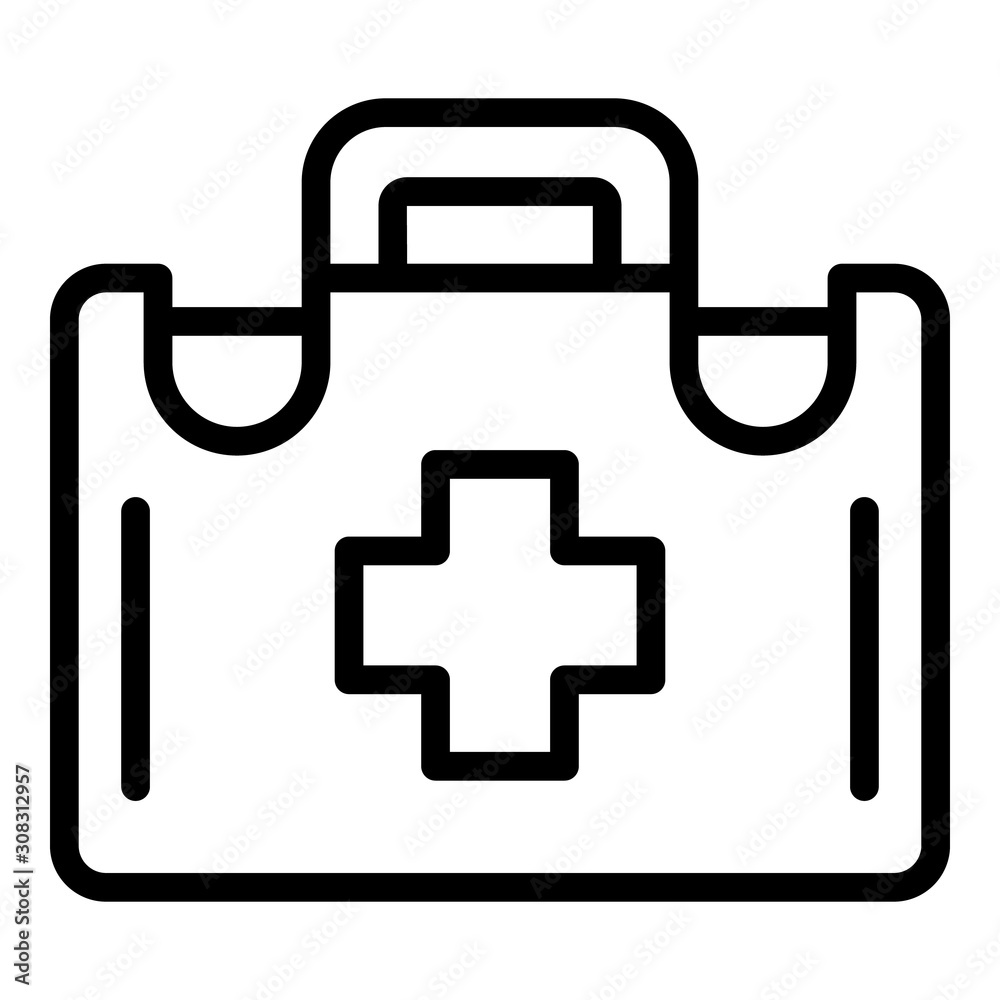 Fototapeta premium First aid kit icon. Outline first aid kit vector icon for web design isolated on white background