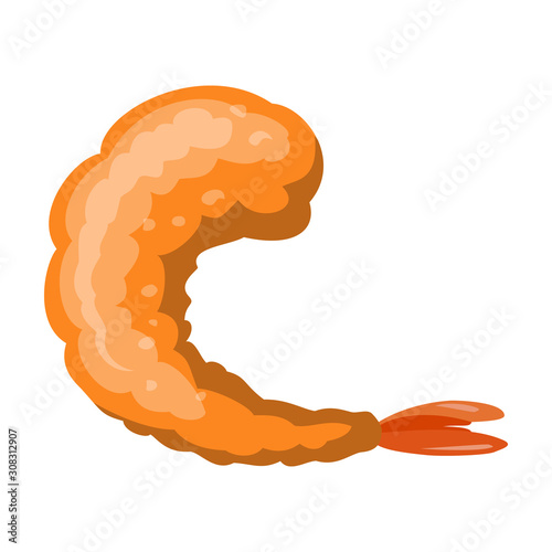 Shrimp vector icon.Cartoon vector icon isolated on white background shrimp .