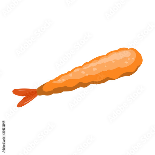 Shrimp vector icon.Cartoon vector icon isolated on white background shrimp .