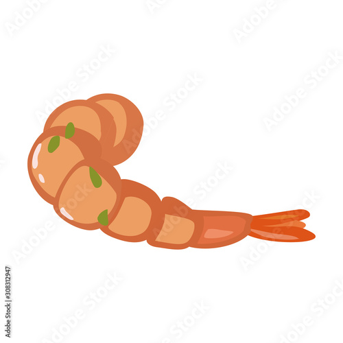 Shrimp vector icon.Cartoon vector icon isolated on white background shrimp .