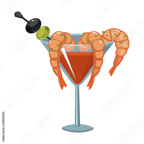 Shrimp vector icon.Cartoon vector icon isolated on white background shrimp .